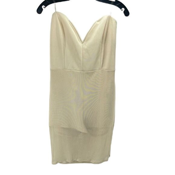 Charlotte Russe Dresses & Skirts - Charlotte Russe Womens Bodycon Dress Stretch Mini Inner Shorts Beige XL